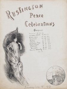 Rauhanjuhlat, Rustington, 1919 (litografinen värikynä sangviiniväreillä) tekijältä Albert de Belleroche